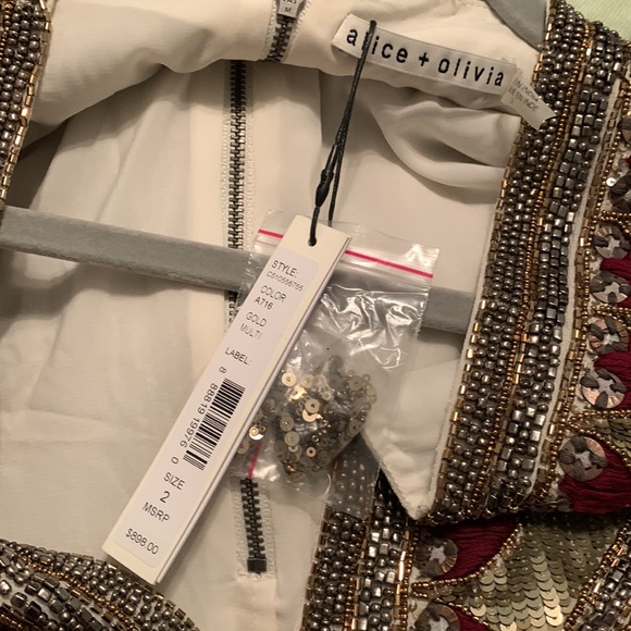Alice + Olivia beaded & sequin dress, 2, NWT - Picture 8 of 11